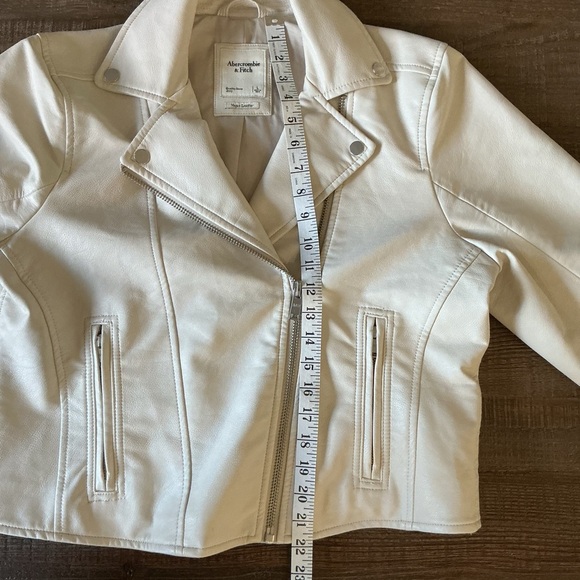 Abercrombie & Fitch Women's Vegan Leather Biker Jacket Size Large - Picture 10 of 11